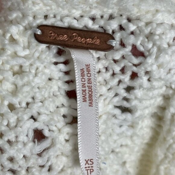 Free People Womens XS Cable Knit Sweater Shorts High Waisted Belted Ivory BOHO - Picture 6 of 10